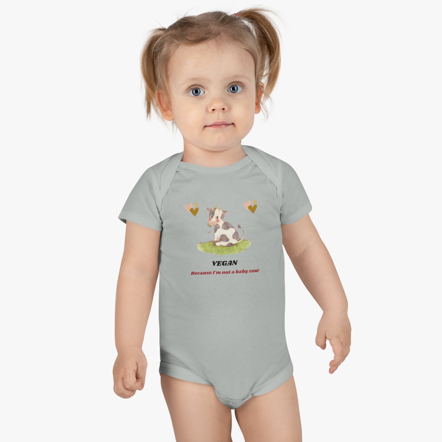 Vegan because I'm not a baby cow - Baby Short Sleeve Onesie®