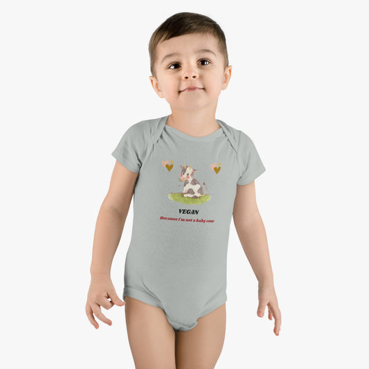 Vegan because I'm not a baby cow - Baby Short Sleeve Onesie®