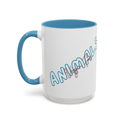 Vegan For Animals - Accent Coffee Mug (11, 15oz)