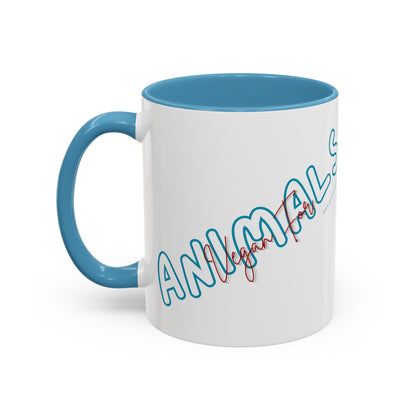 Vegan For Animals - Accent Coffee Mug (11, 15oz)