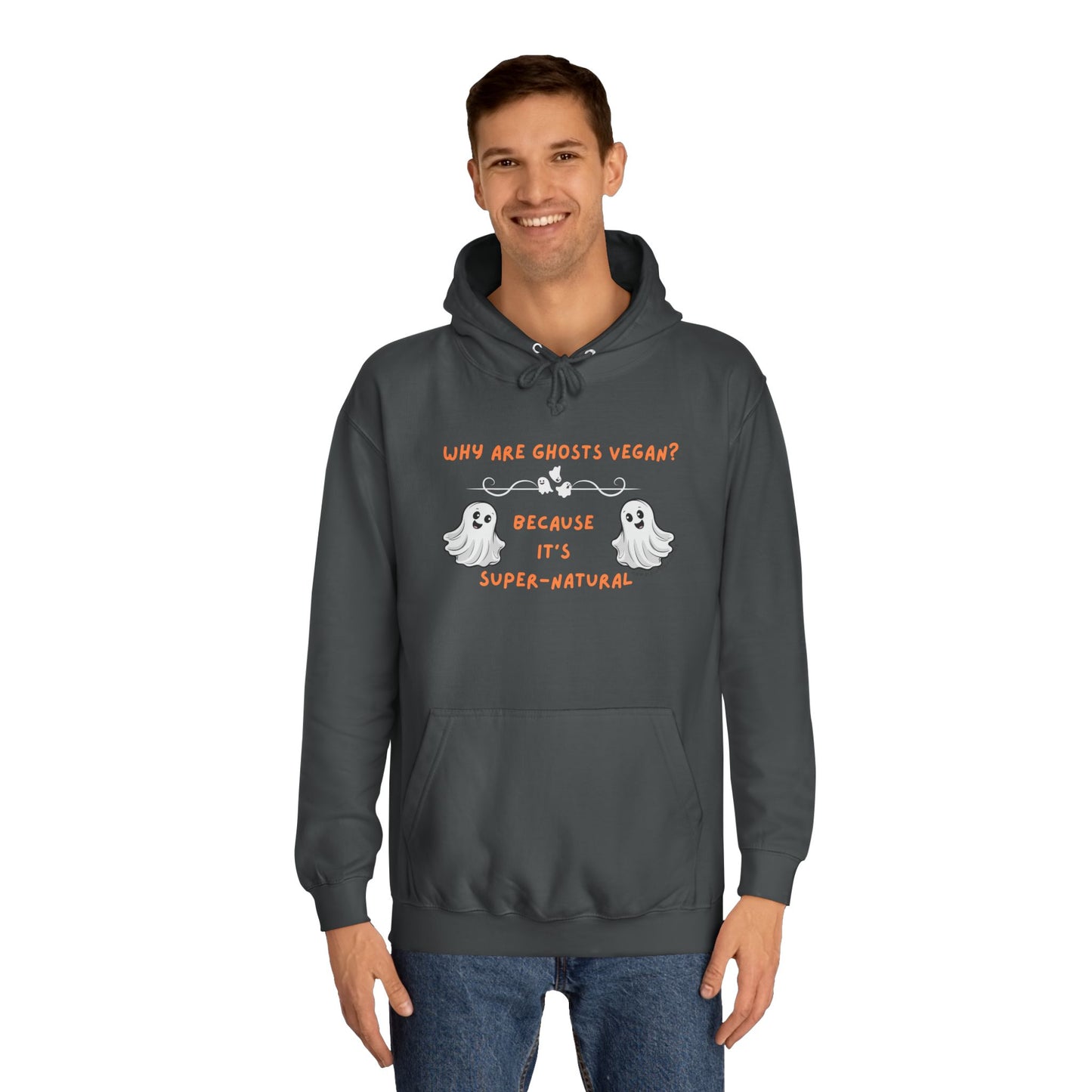 Why are Ghosts Vegan? - Unisex College Hoodie