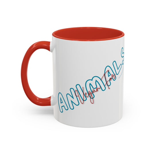 Vegan For Animals - Accent Coffee Mug (11, 15oz)