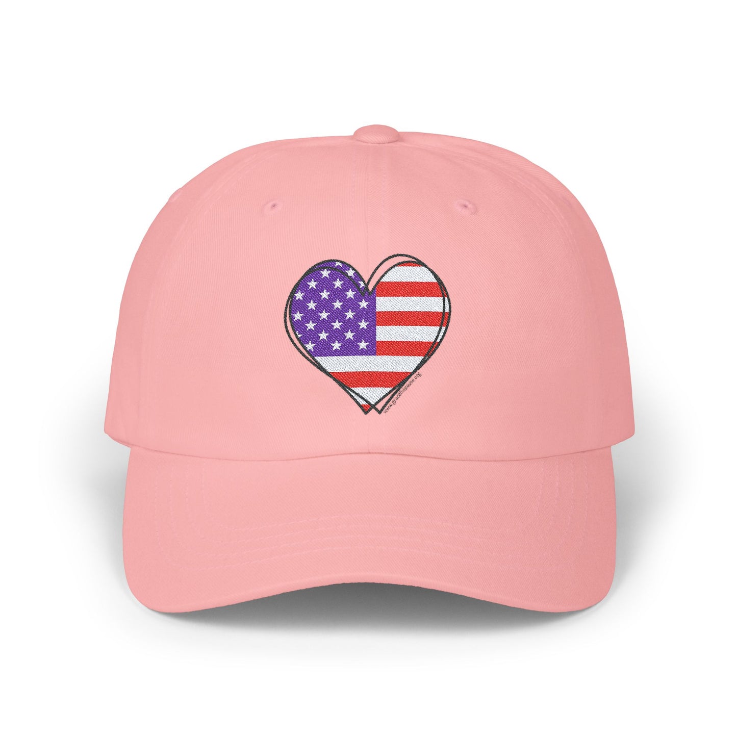 Patriotic Heart - Embroidered Classic Dad Cap