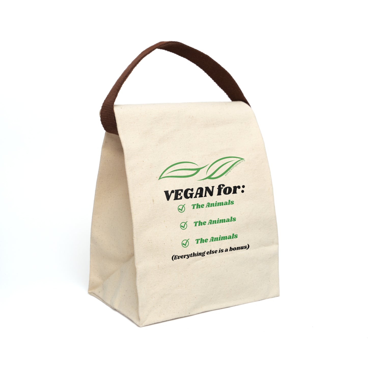 Vegan for the Animals - Canvas Lunch Bag With Strap