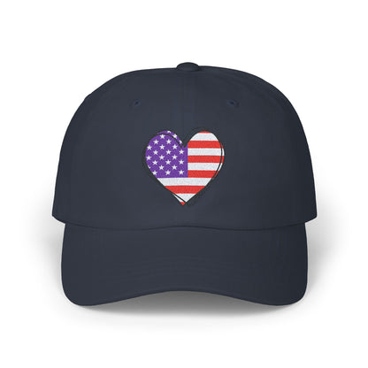 Patriotic Heart - Embroidered Classic Dad Cap