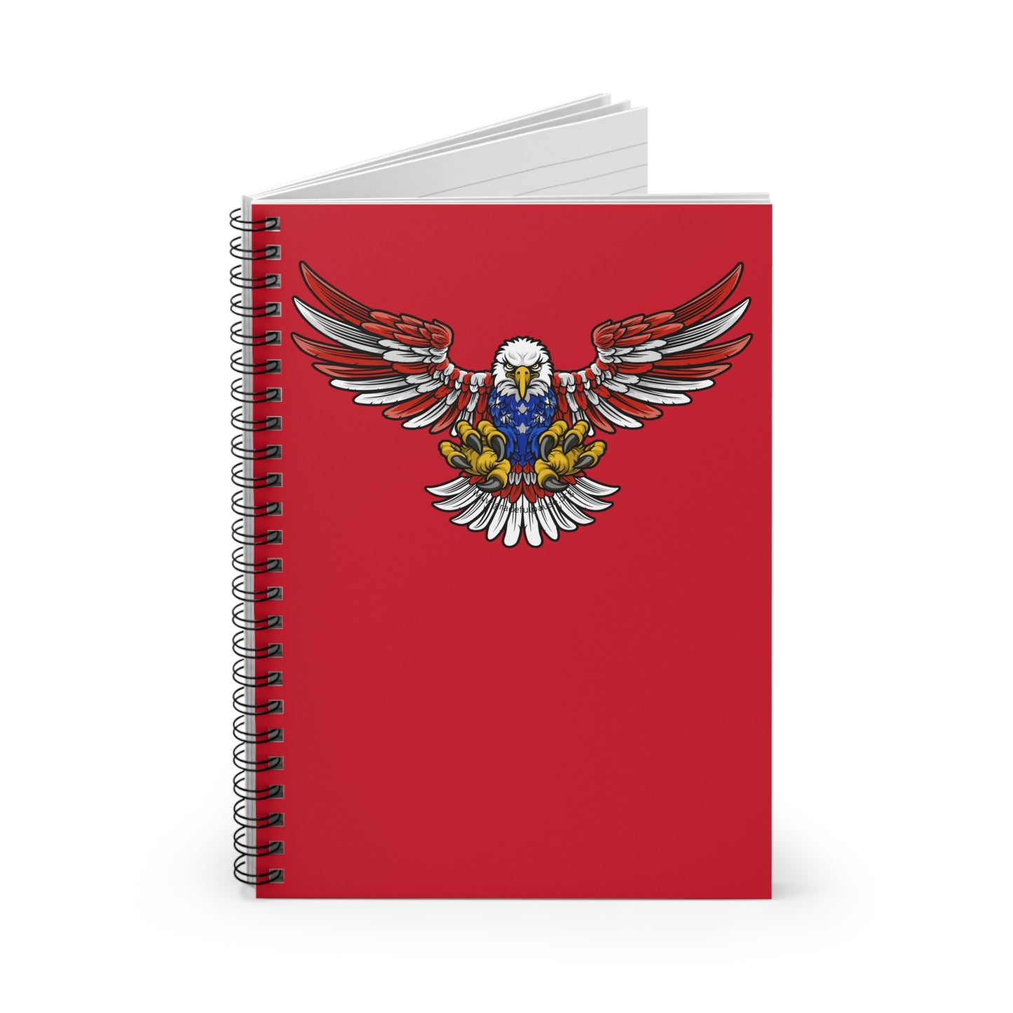 Patriotic Bald Eagle in Flight - Spiral Notebook - Ruled Line