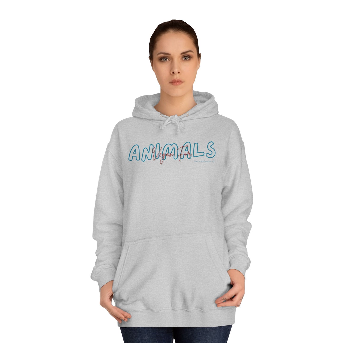 Vegan For Animals - Unisex College Hoodie