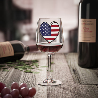 Patriotic Heart - Wine Glass, 12oz