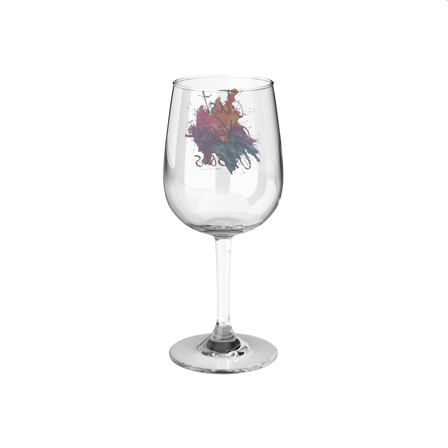 Just a Vegan who loves Jesus - Wine Glass, 12oz