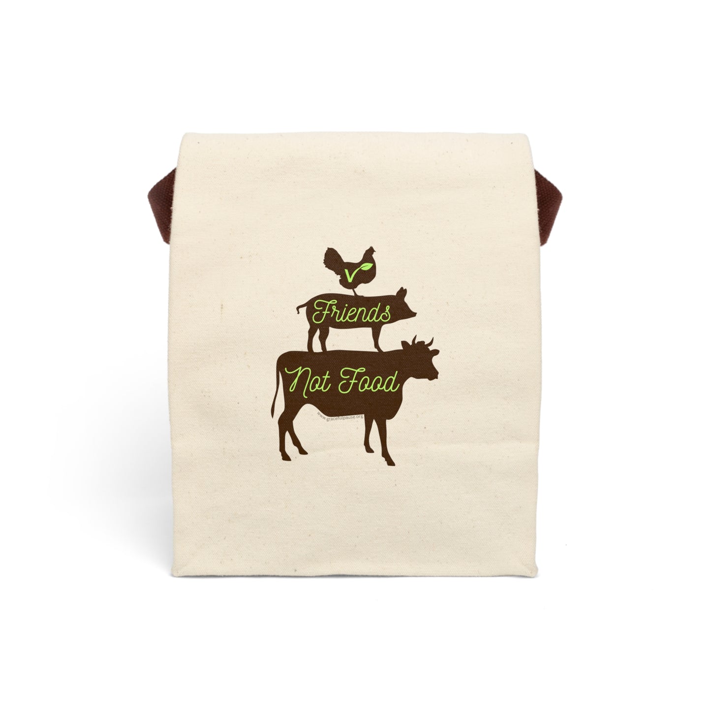 Friends not Food - Canvas Lunch Bag With Strap