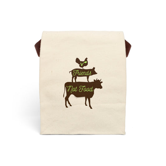 Friends not Food - Canvas Lunch Bag With Strap