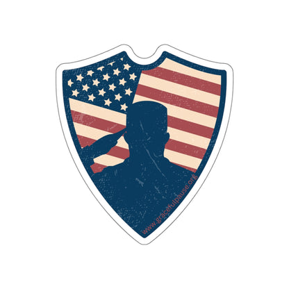 Saluting Soldier - Indoor/Outdoor Die-Cut Stickers