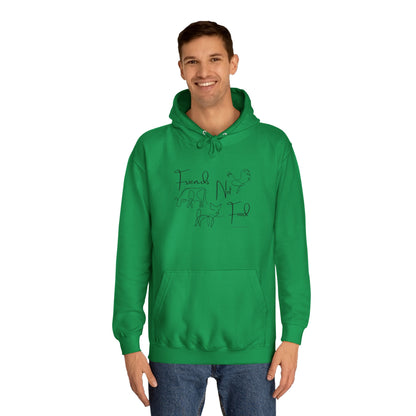 Friends Not Food - Line Drawn Animals - Unisex College Hoodie