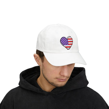 Patriotic Heart - Embroidered Classic Dad Cap