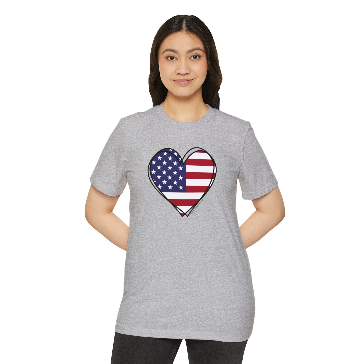 Patriotic Heart - Unisex Recycled Organic T-Shirt