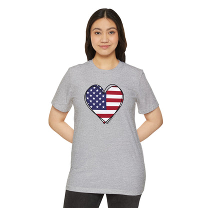 Patriotic Heart - Unisex Recycled Organic T-Shirt