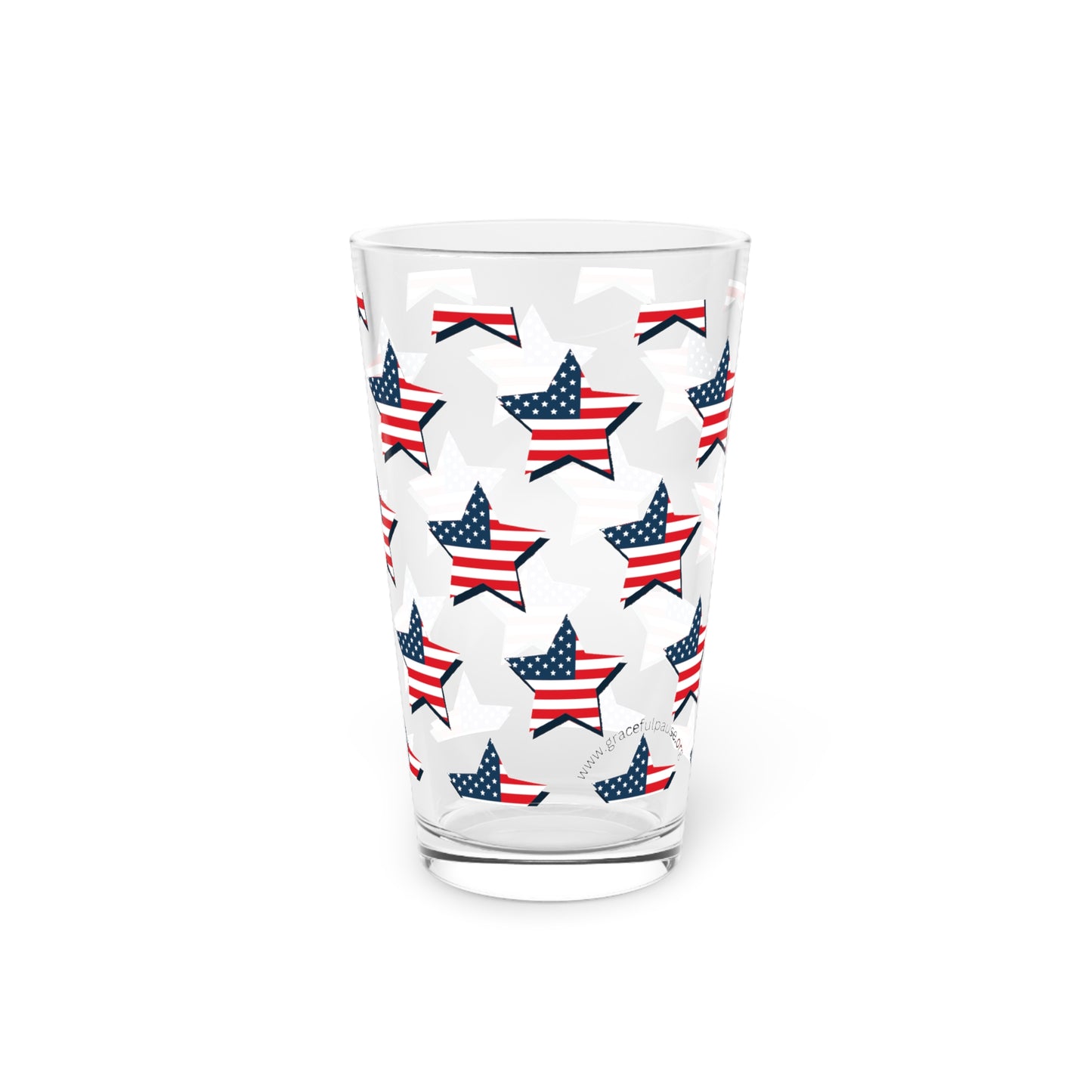 Patriotic Stars - Pint Glass, 16oz