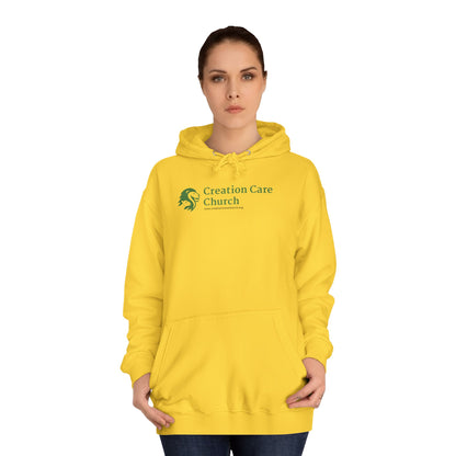 Creation Care Church Logo - Green - Unisex College Hoodie