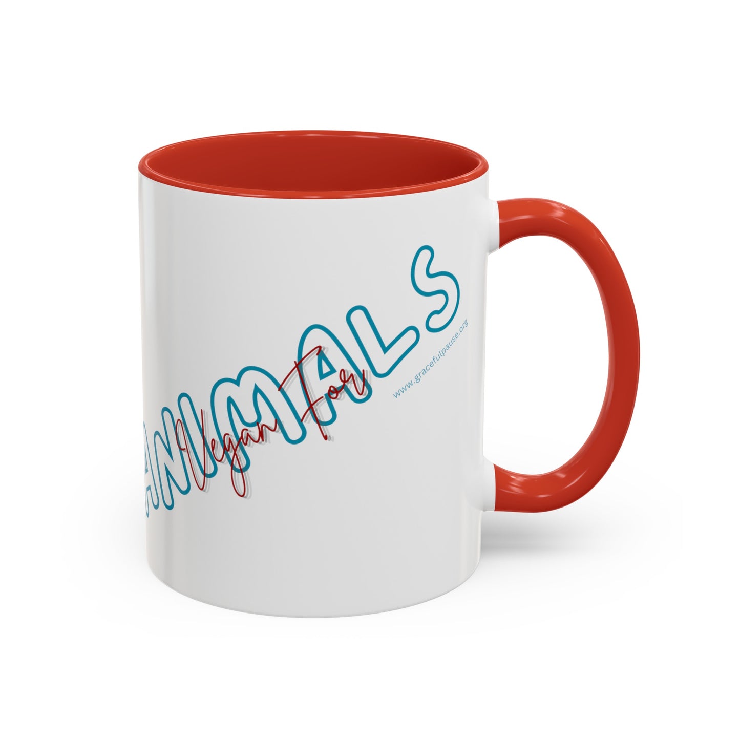 Vegan For Animals - Accent Coffee Mug (11, 15oz)