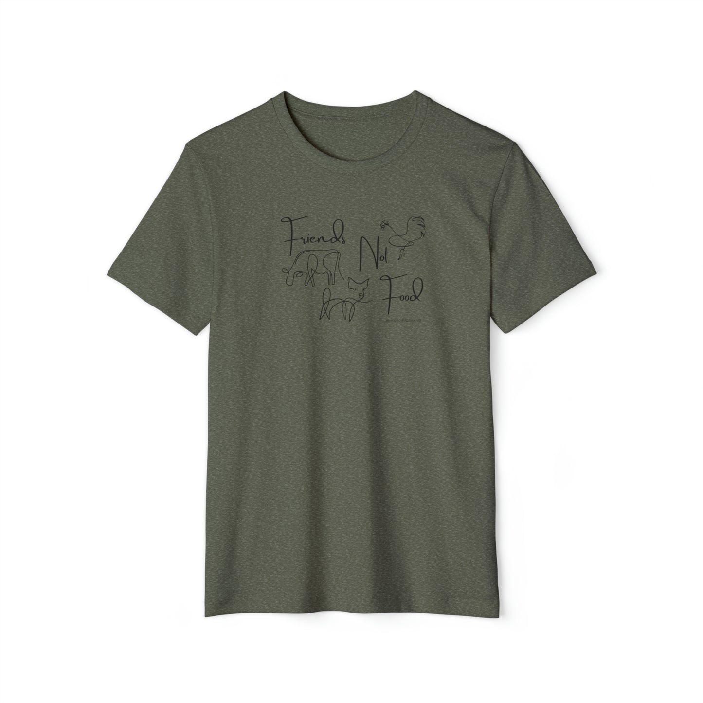 Friends Not Food - Line Drawn Animals - Unisex Recycled Organic T-Shirt