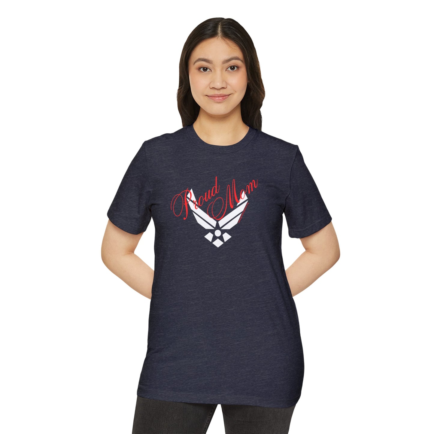 Proud Mom - Air Force - Unisex Recycled Organic T-Shirt