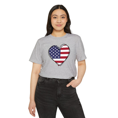 Patriotic Heart - Unisex Recycled Organic T-Shirt