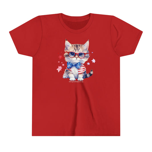 Patriotic Kitten - Youth Short Sleeve Tee