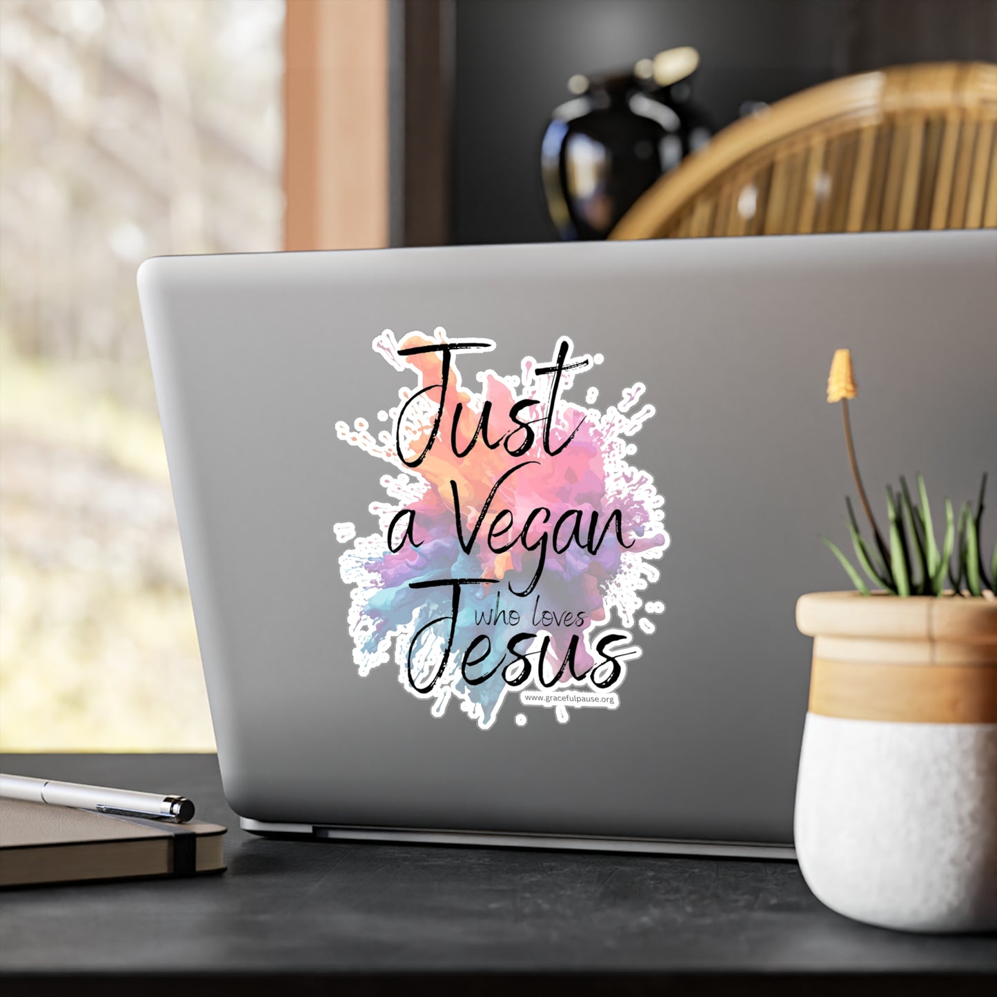 Just a Vegan who loves Jesus - Kiss-Cut Vinyl Decals