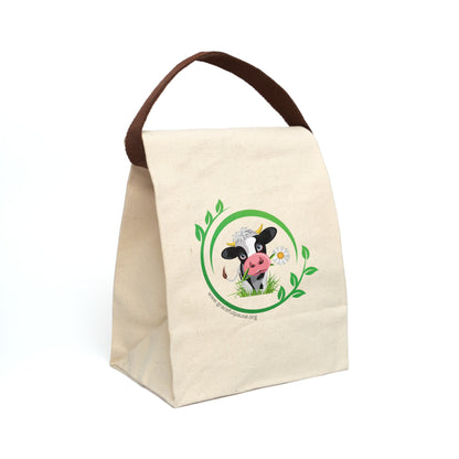 Pleading Cow - Canvas Lunch Bag With Strap