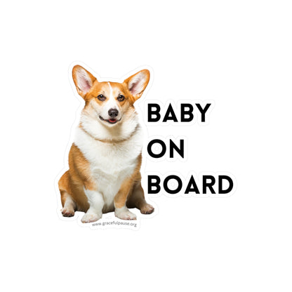 Corgi - Baby on Board - Kiss-Cut Vinyl Decals