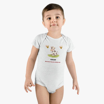 Vegan because I'm not a baby cow - Baby Short Sleeve Onesie®