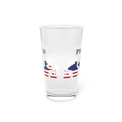 Proud - American Flag Soldiers - Pint Glass, 16oz