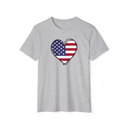 Patriotic Heart - Unisex Recycled Organic T-Shirt