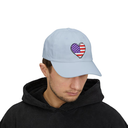 Patriotic Heart - Embroidered Classic Dad Cap