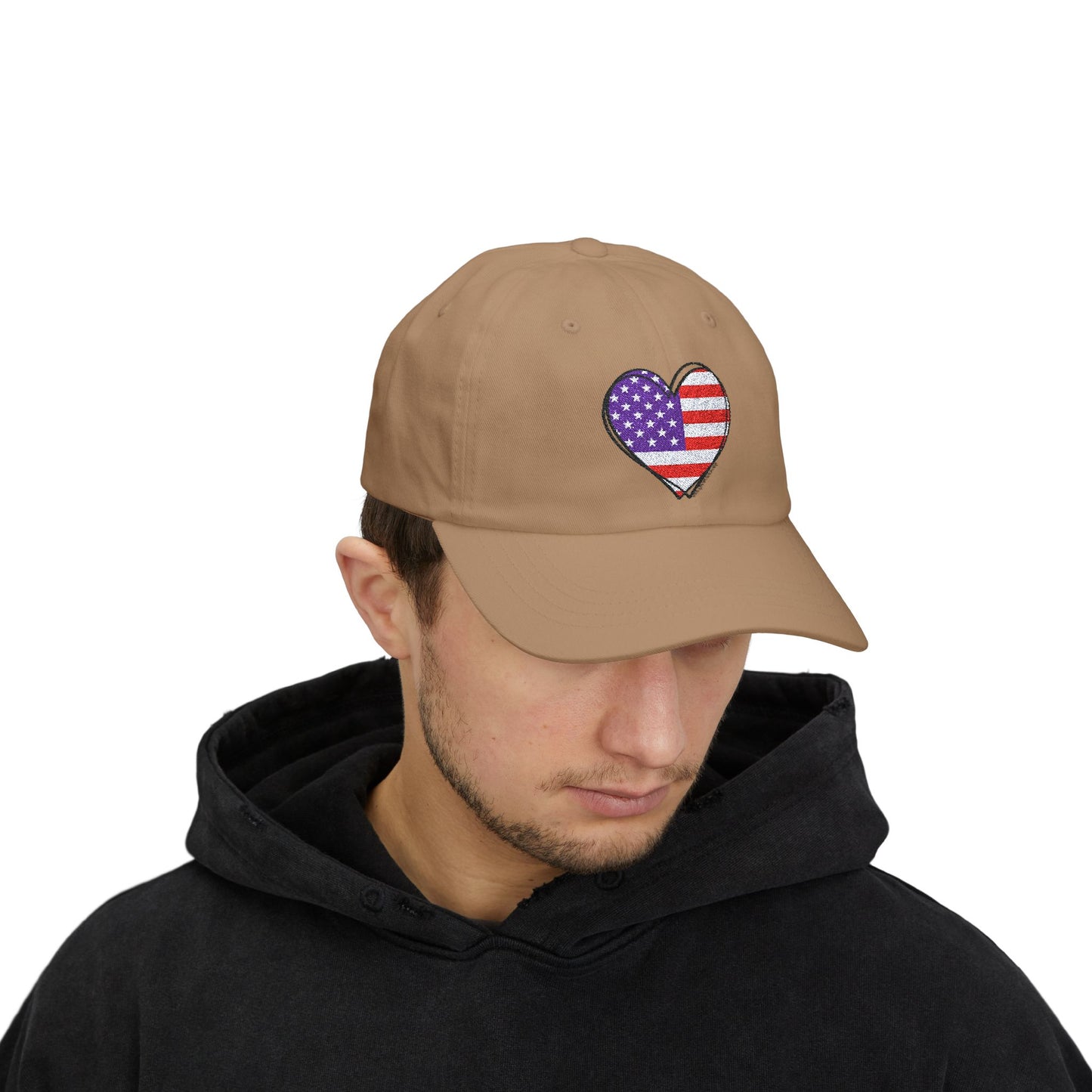 Patriotic Heart - Embroidered Classic Dad Cap