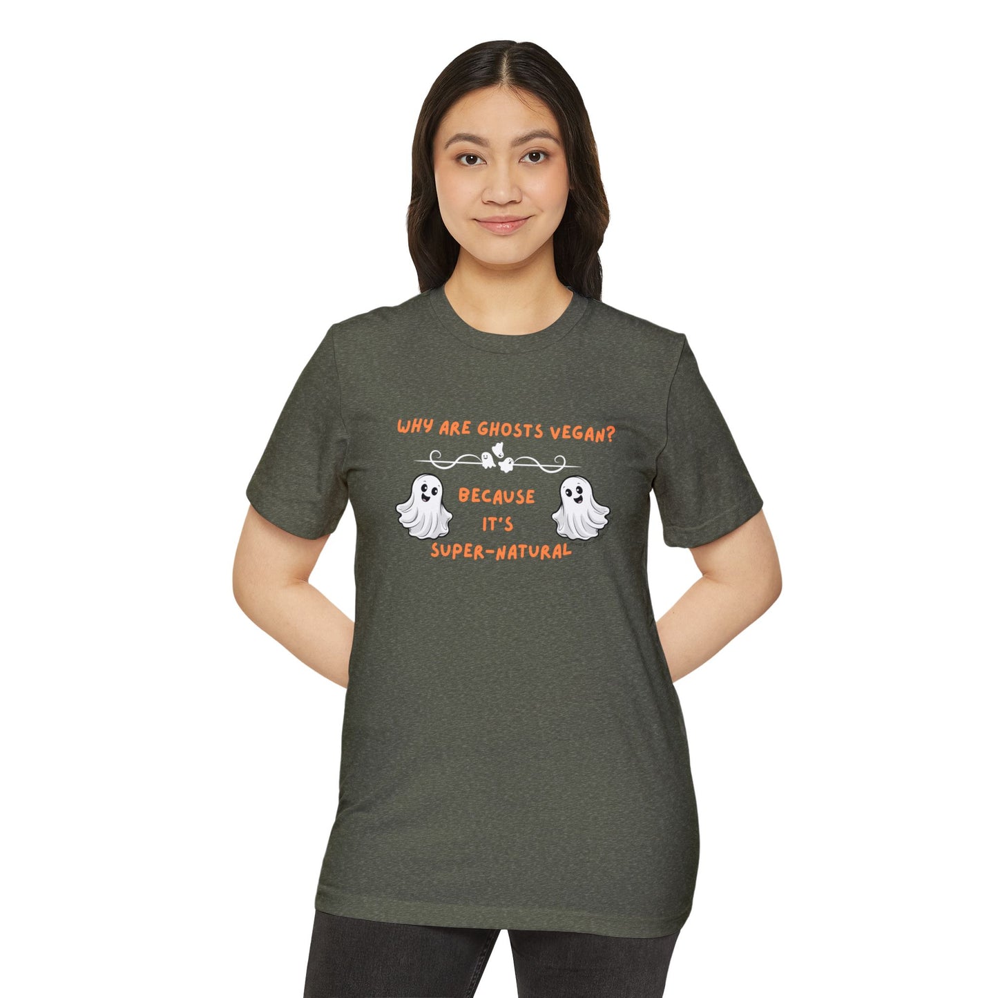 Why are Ghosts Vegan? - Unisex Recycled Organic T-Shirt