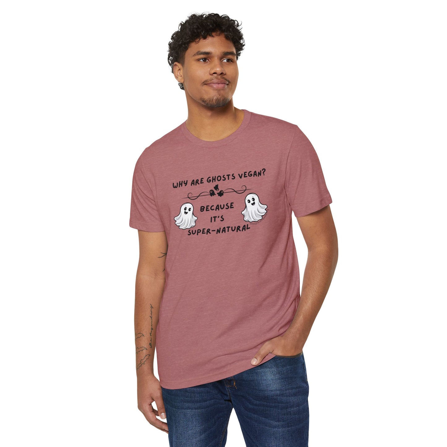 Why are Ghosts Vegan? - Unisex Recycled Organic T-Shirt