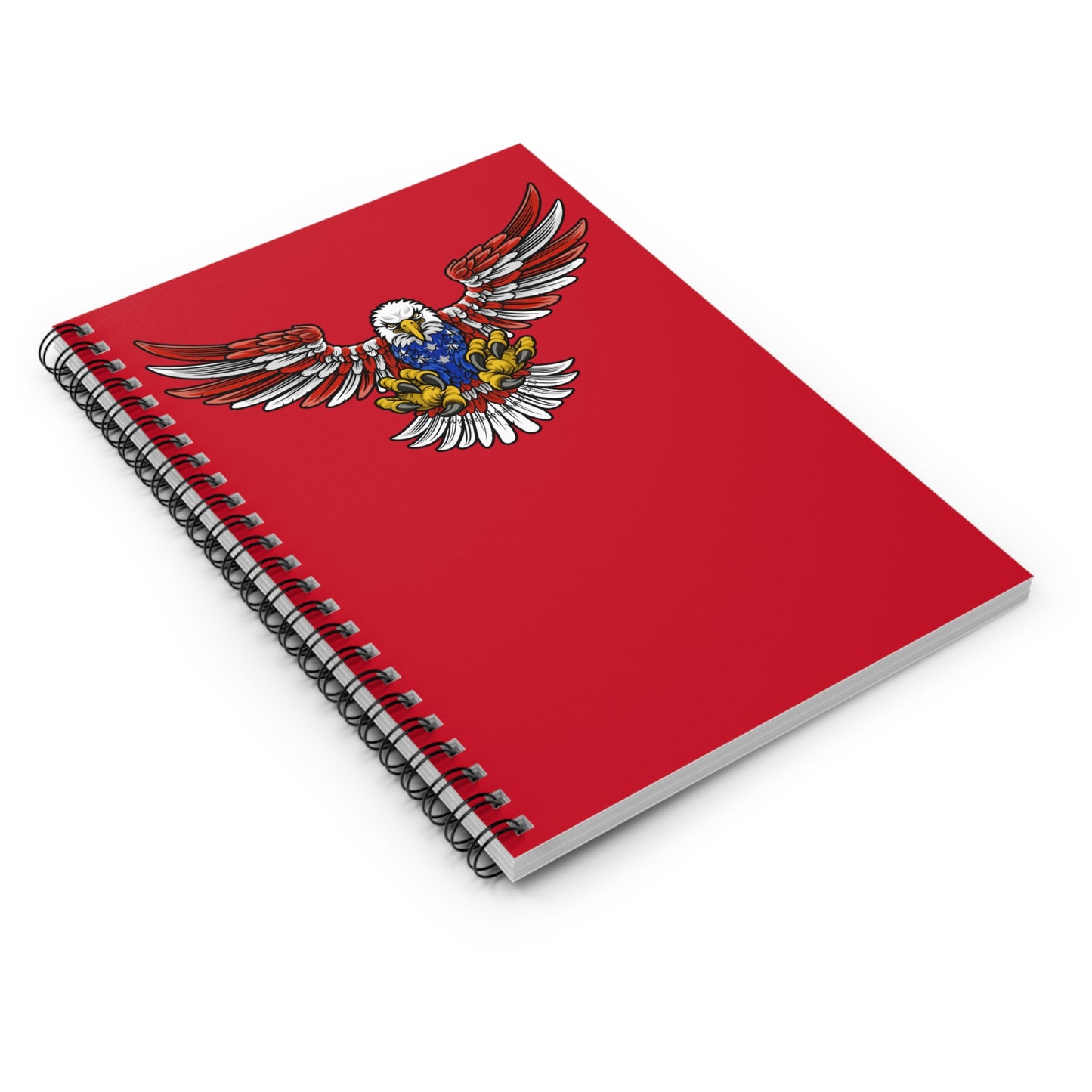 Patriotic Bald Eagle in Flight - Spiral Notebook - Ruled Line