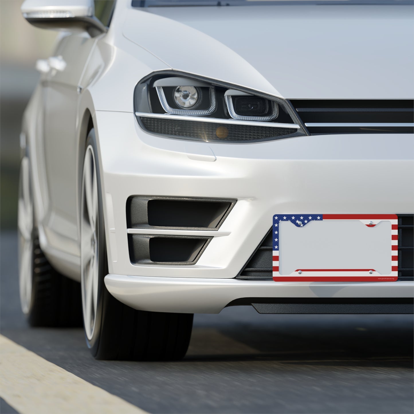 American Flag - Metal License Plate Frame