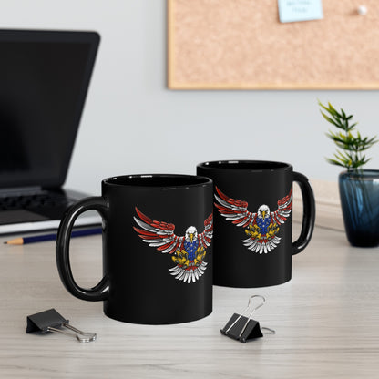 Patriotic Eagle in Flight - Black Mug