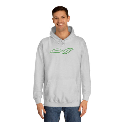 Vegan for the Animals back - Leaf design front - Unisex College Hoodie