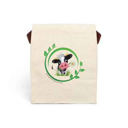 Pleading Cow - Canvas Lunch Bag With Strap