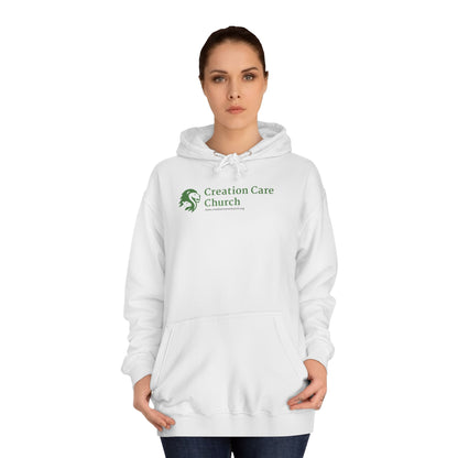 Creation Care Church Logo - Green - Unisex College Hoodie