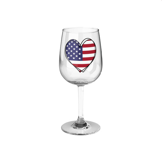 Patriotic Heart - Wine Glass, 12oz