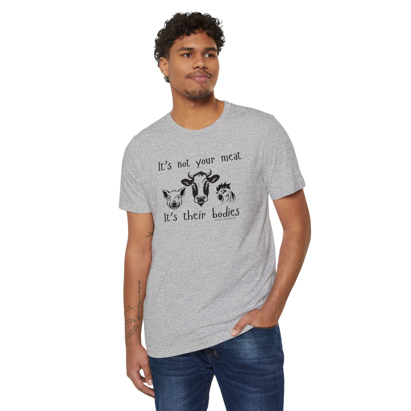 It's Not Your Meat - It's Their Bodies - Unisex Recycled Organic T-Shirt