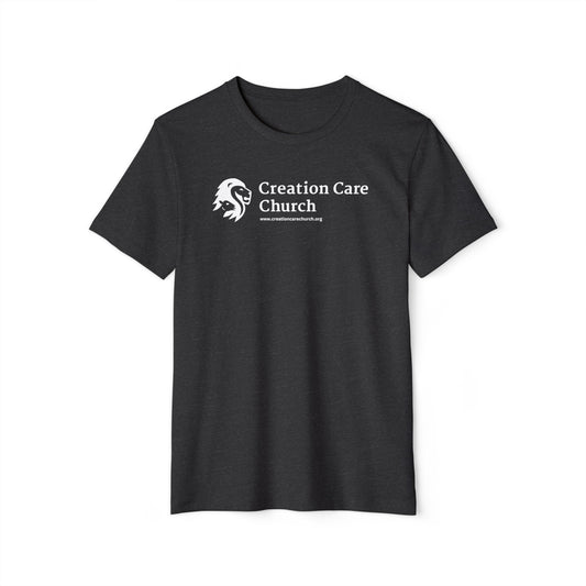 Creation Care Church White Logo - Unisex Recycled Organic T-Shirt