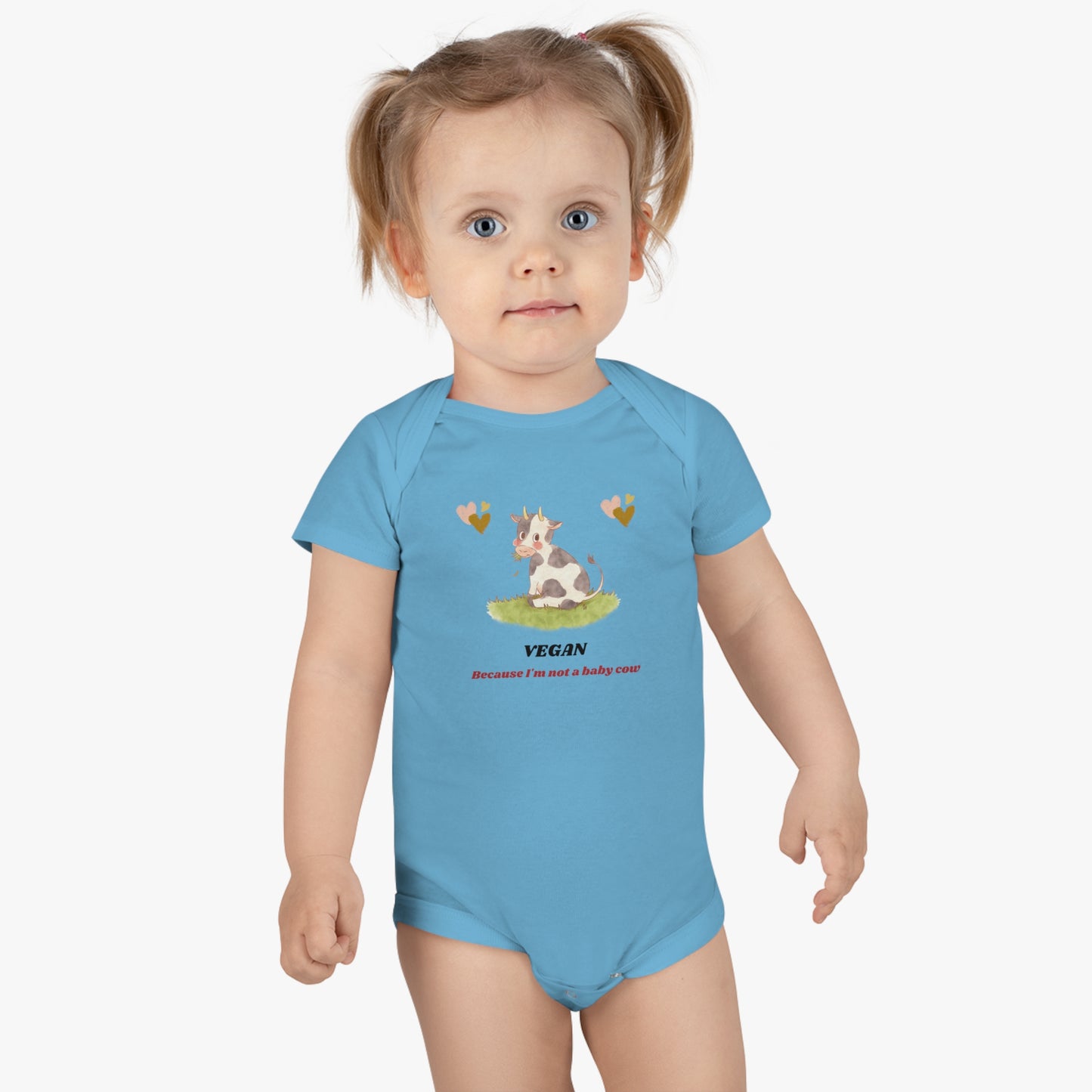 Vegan because I'm not a baby cow - Baby Short Sleeve Onesie®