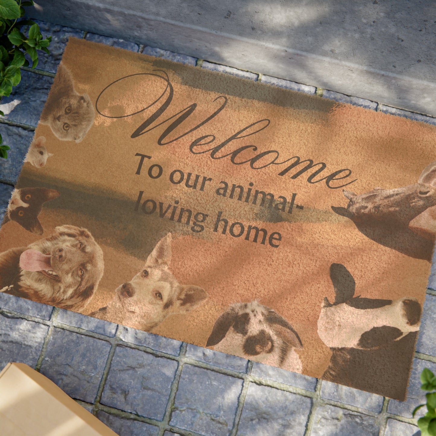 Doormat - Welcome to our animal-loving home