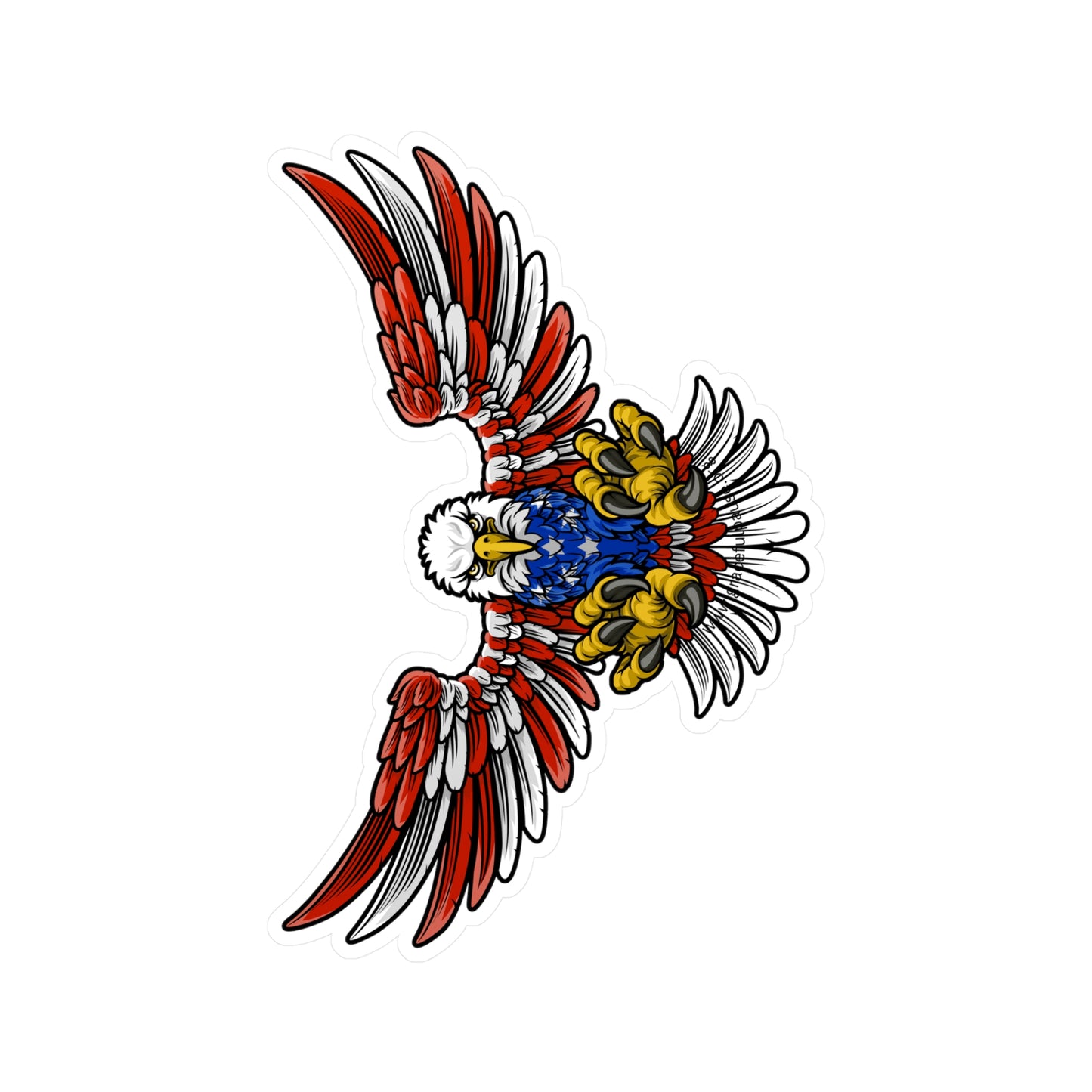 Patriotic Bald Eagle in Flight - Kiss-Cut Vinyl Decals