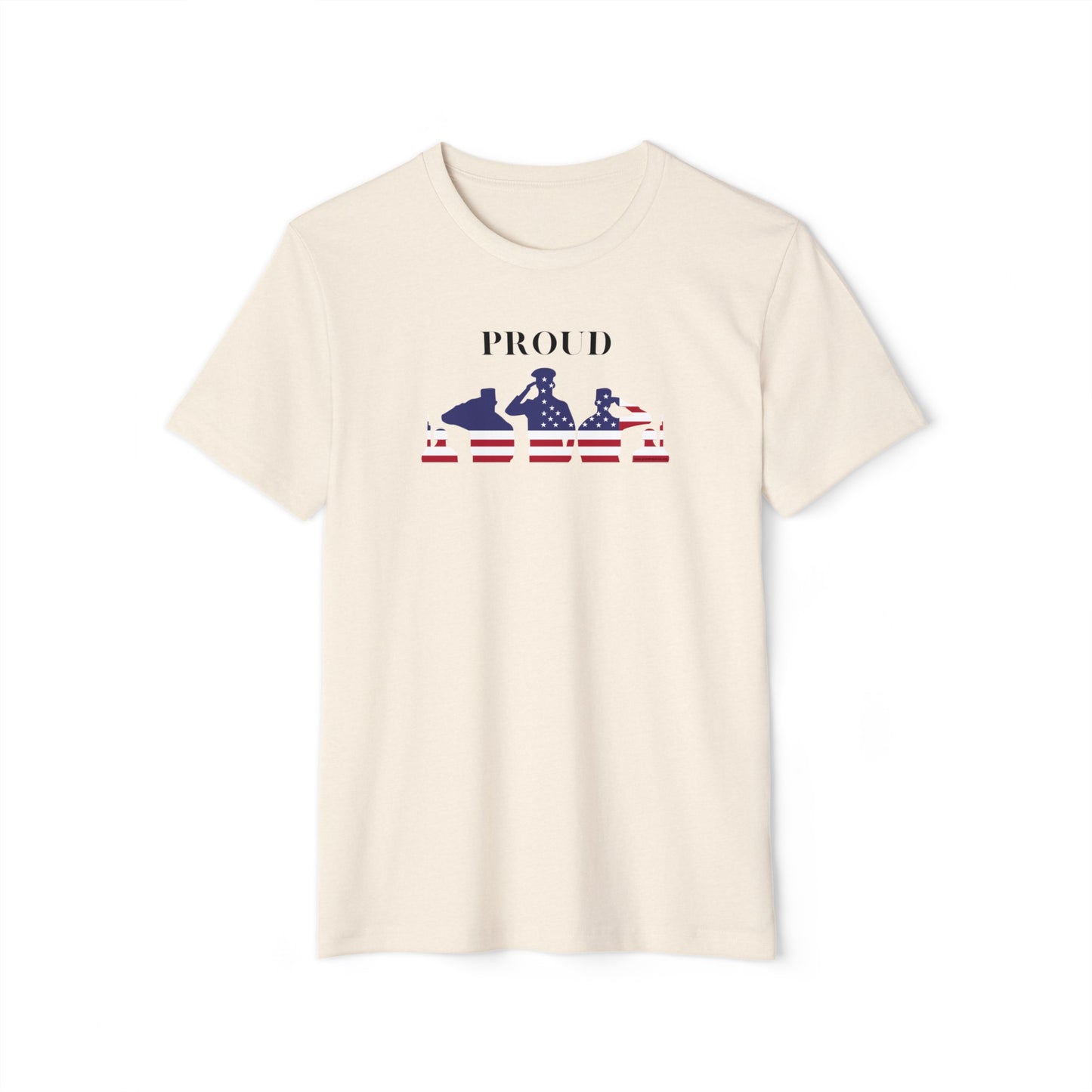 Proud - American Flag Soldiers - Unisex Recycled Organic T-Shirt